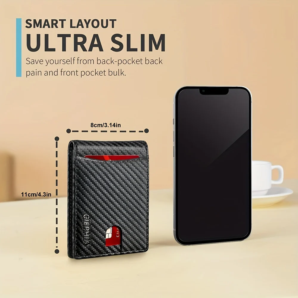 1pc Bifold Wallet - Ultra-Slim Design with Spacious Front Pocket and Ample Storage Capacity, Advanced RFID Blocking Technology, Simple and Easy-to-Use Design - Ideal Gift Option for Men, Perfect for Any Occasion - Deanwangkt