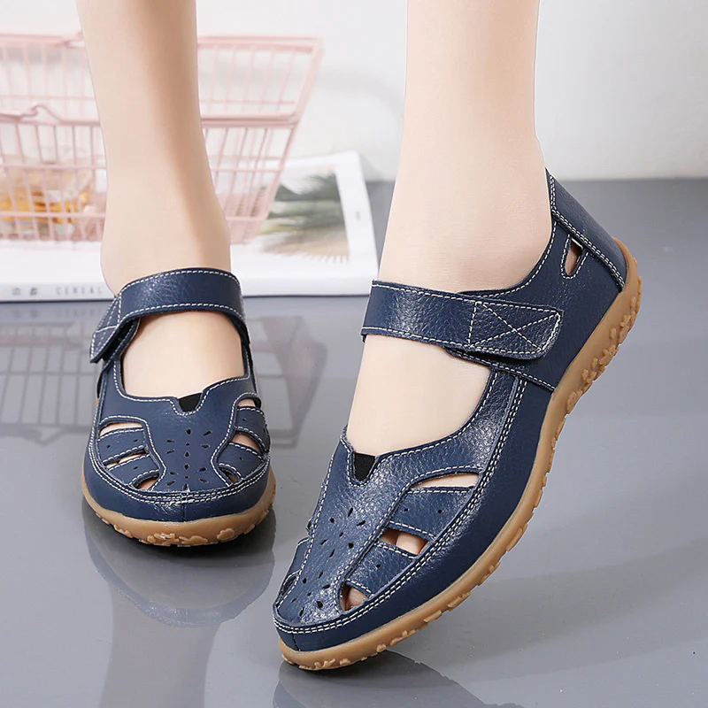 DEANWANGKT  Cross-Border plus Size Loafers Spring/Summer New Women's Sandals Hollowed Women's Shoes Hole Shoes Mom Shoes Women's Shoes - Deanwangkt