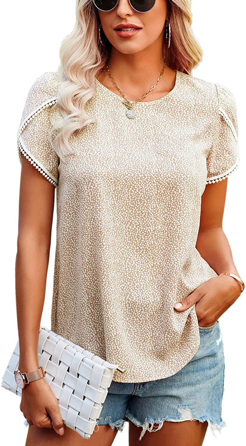 DEANWAQNGKT  Independent Station European and American Spring and Summer New Lace Patchwork Short-Sleeved T-shirt Bottoming Shirt Cross-Border Women - Deanwangkt