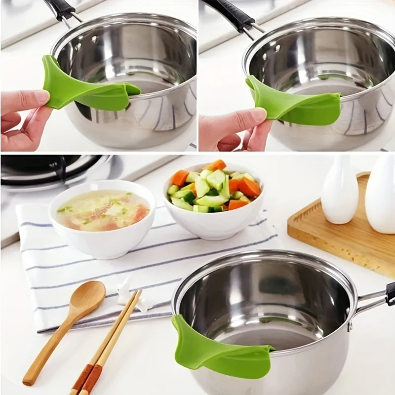 1pc Silicone Pour Soup Spout - Food-Grade, Heat-Resistant Kitchen Gadget for Easy Pouring & Splash Prevention - Deanwangkt