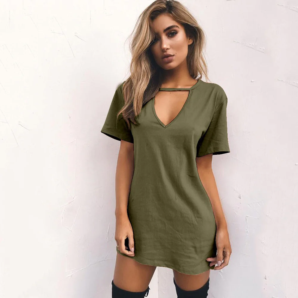 European and American Hot Sale Wish  New Hot Summer Wholesale Hot Trade Women's Clothing V-neck Halter Hollow Dress - Deanwangkt
