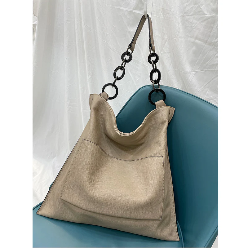 leather women's bag  new leather large bag first layer cowhide  fashion messenger shoulder bag 5506 - Deanwangkt