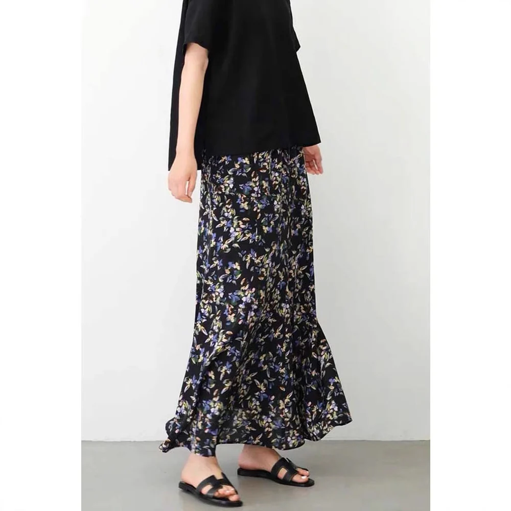 Siyuan,  silk floral skirt for women's spring and summer new 100 mulberry silk elegant fishtail dress 7860 - Deanwangkt