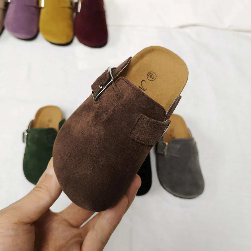 DEANWANGKT New Autumn Cork Baby Girl Children's Shoes Belt Buckle Home Boy Casual Slippers One Piece Dropshipping - Deanwangkt