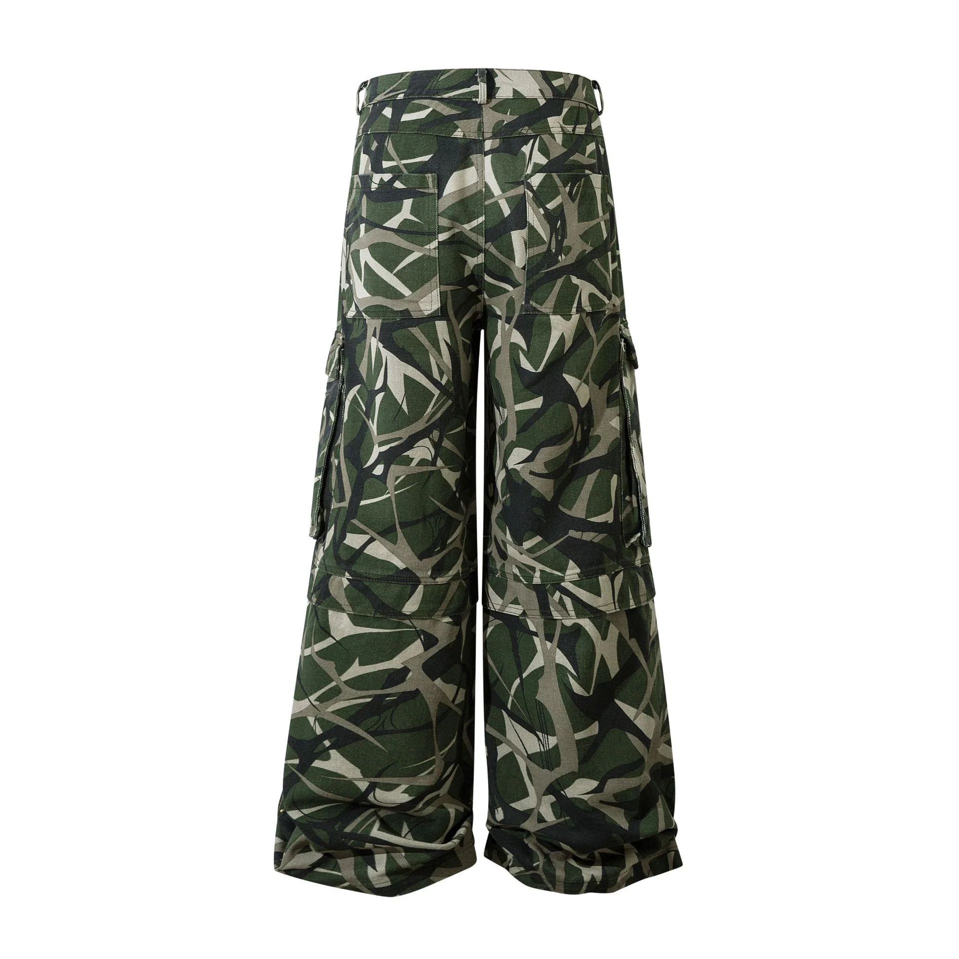 3059 Man Kun popular 2025n retro locomotive camouflage high-end men's loose tooling casual cross-legged pants - Deanwangkt