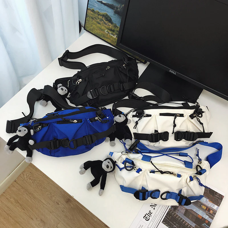 deanwangkt  Messenger Bag Fashion Brand Men's Versatile Casual Chest Bag Workwear Simple Ins Waist Bag Japanese Couple Shoulder Messenger Bag - Deanwangkt