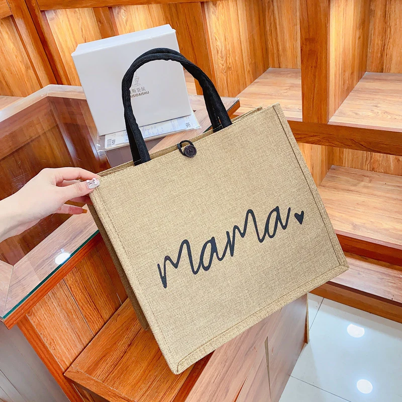 Bag  New Linen Tote Bag Large Capacity Advanced Sentong Qin Mummy Bag Ins Cosmetic Bag Storage Bag - Deanwangkt