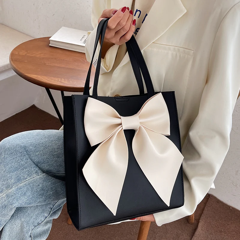 Large Capacity Bow Bag Women's  Stylish Good Texture Handbag Korean Style Versatile Ins Shoulder Tote Bag Fashion - Deanwangkt