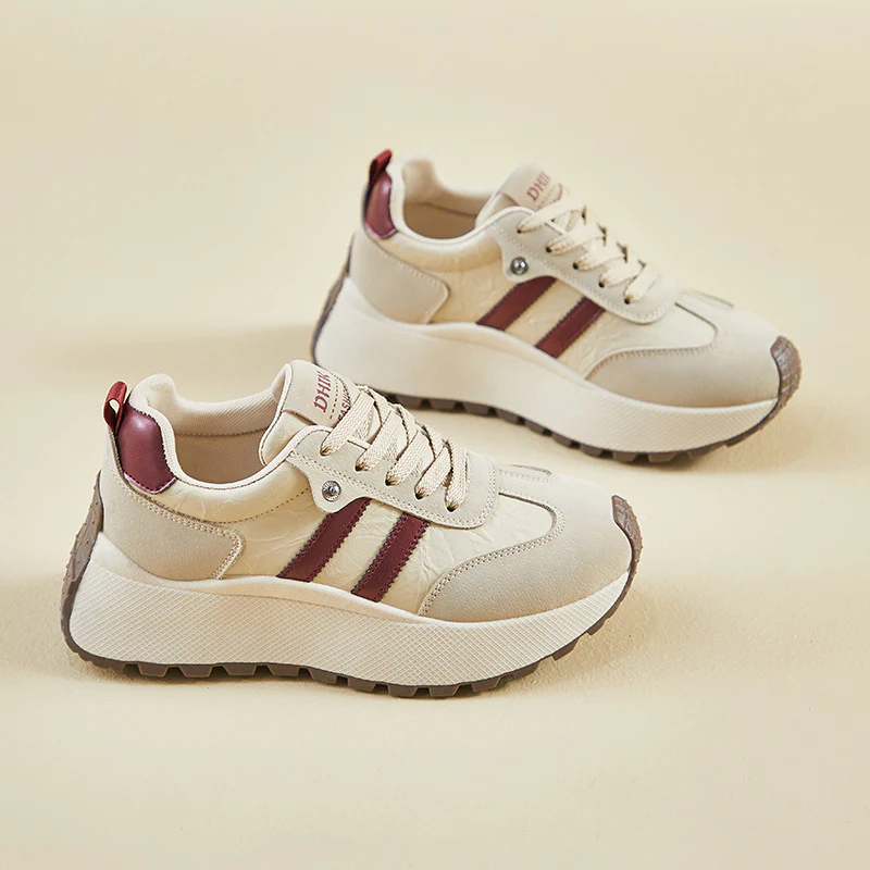 2025 ins Korean version of the new dad shoes girl  spring student sports running casual thick sole height increase street shot BN028 - Deanwangkt