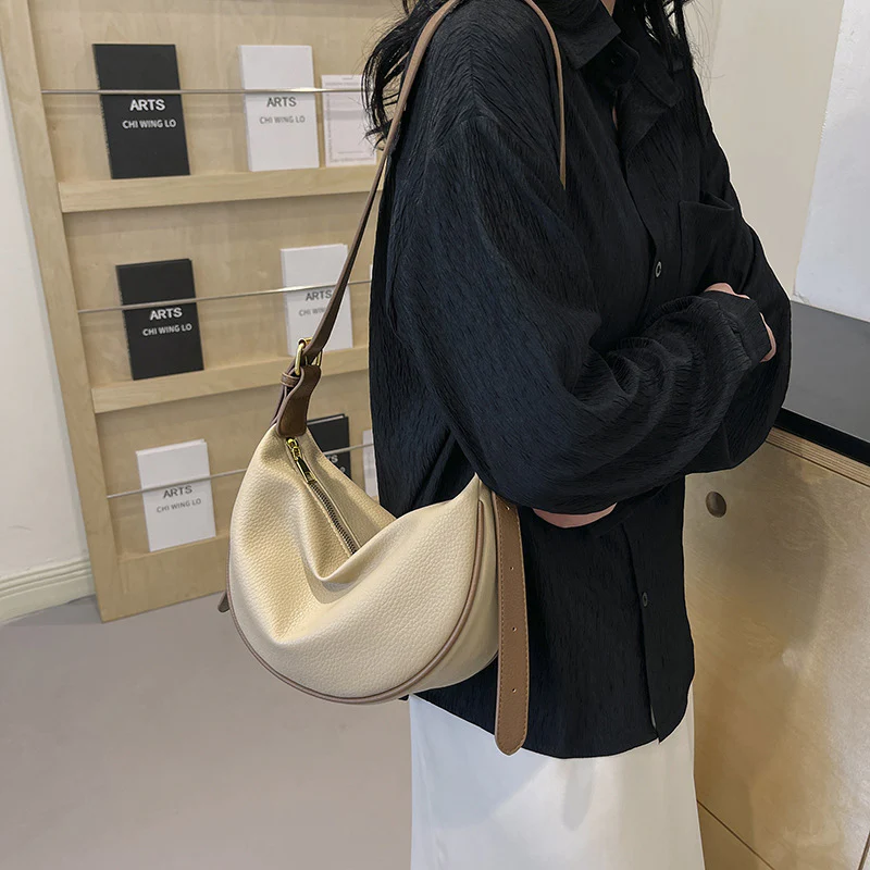 New Dumpling Bag Women's Shoulder Messenger Bag Ins Korean Style Casual All-Match Soft Leather PU Women's Bag Fashion - Deanwangkt