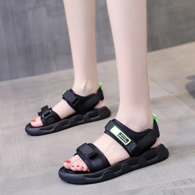 DEANWANGKT  Sports Clunky Sandals for Women  New Summer Fashion Student Casual Flat Fairy Style Ins Trendy Beach Shoes - Deanwangkt