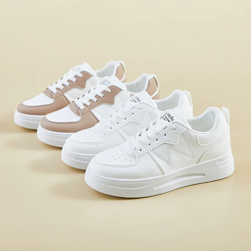 2025 spring little white shoes new Korean version ins female students platform heightening sports board shoes casual shoes CY6601 - Deanwangkt