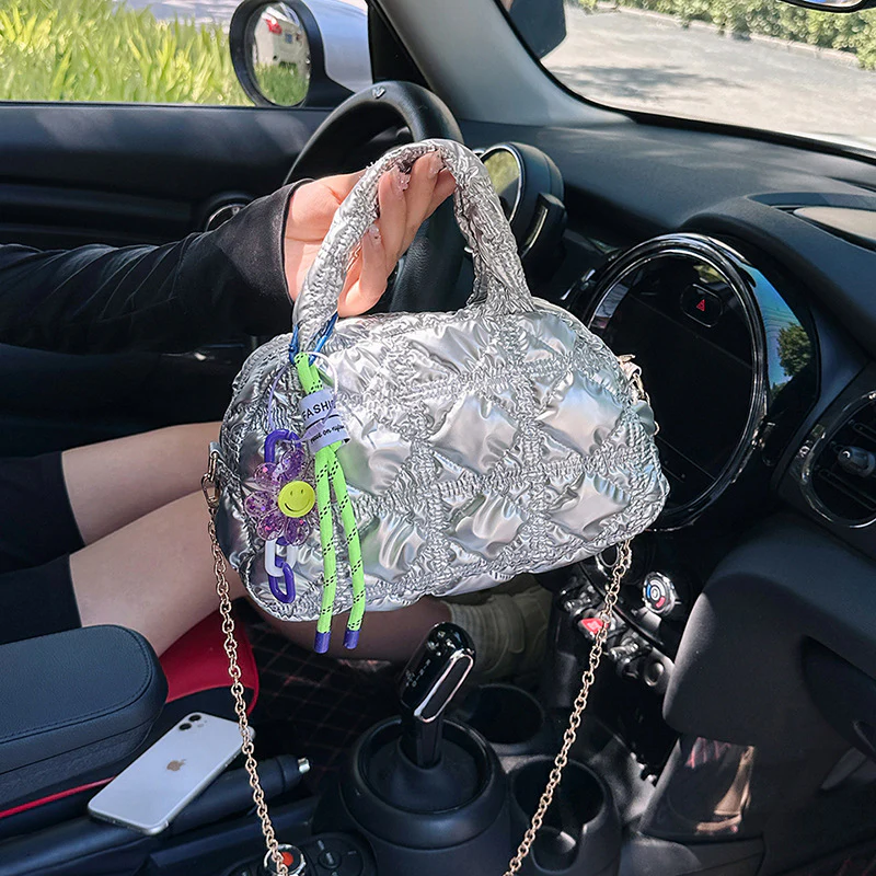 DEANWANGKT 2025 Korean fashion Internet celebrity bubble bag  new personalized embroidery messenger bag diamond girl shoulder bag - Deanwangkt