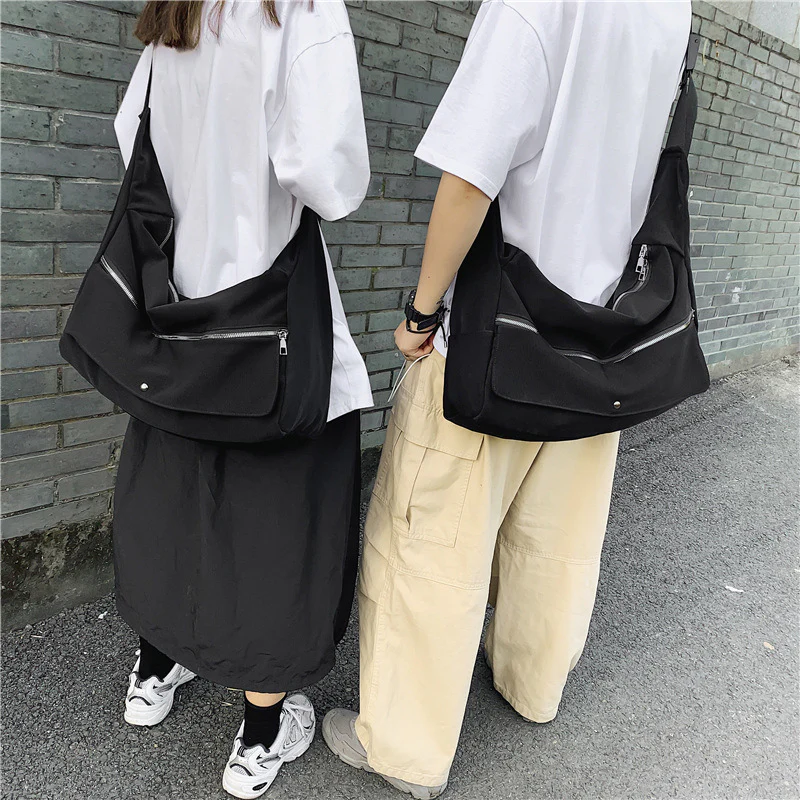 deanwangkt  Dark Style Tooling Function Trendy Brand Crossbody Bag Men's Street Hip-Hop Simple Large Capacity Student Class Bag Shoulder Bag - Deanwangkt