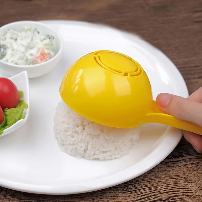 1pc Plastic Rice Ball Large Spoon, Rice Ball Mold, Large Round Half Rice Ball Mold, Rice Ladle, Easy To Demold, Kitchen Utensils, Kitchen Supplies, Bento Accessories - Deanwangkt