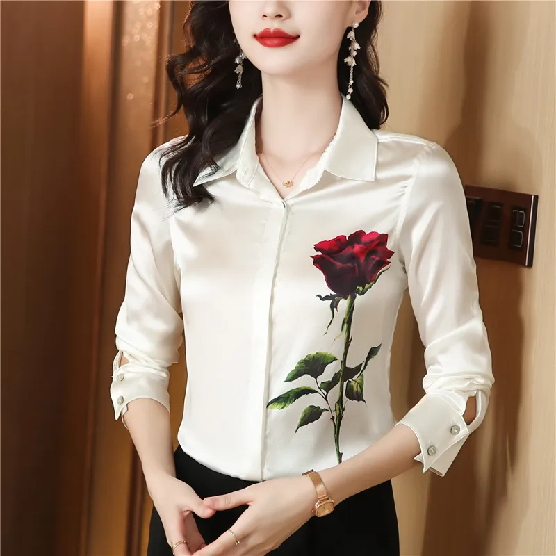 Fashion Plus Size Shirts Designer Tops Women's Lapel Runway Button Shirt Long Sleeve Spring Autumn Winter Office Ladies Printed Blouses Back to School Top - Deanwangkt
