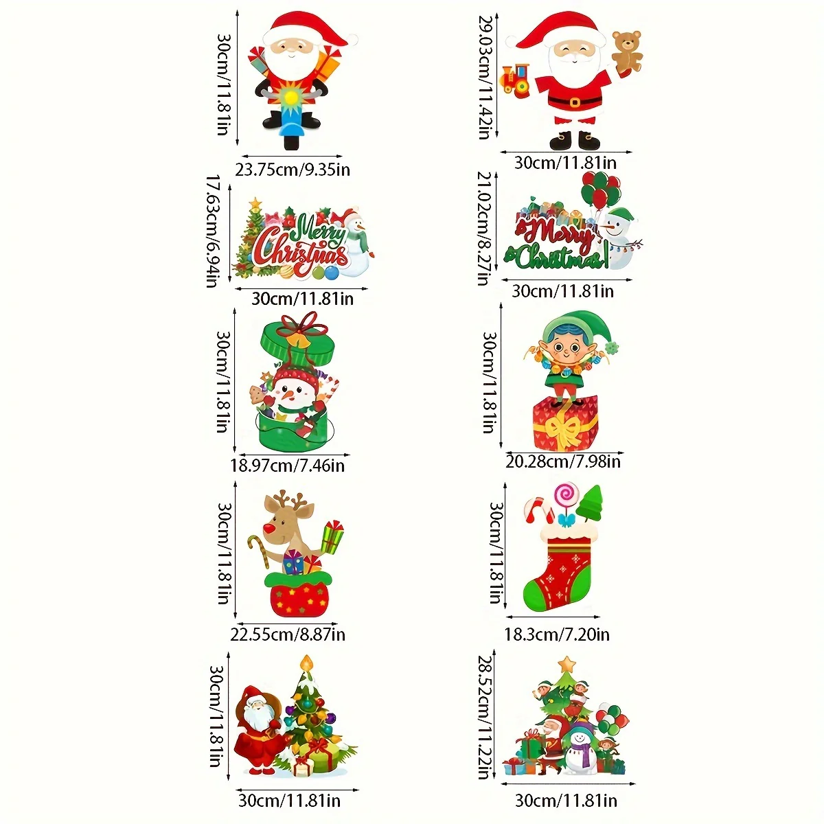 10pcs Christmas Party Decor Set - Festive Snowman & Socks Door Hangings, Polyester, No Batteries Required - Deanwangkt
