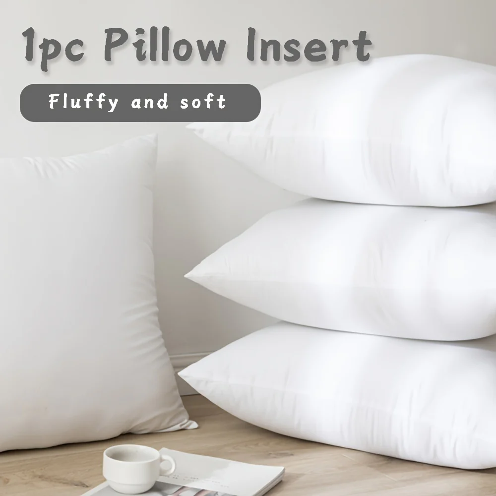 Ultra-Soft & Fluffy Rectangular Pillow - White, High-Quality Polyester Cover, Skin-Friendly & Breathable, Versatile for All Seasons, Machine Washable - Deanwangkt