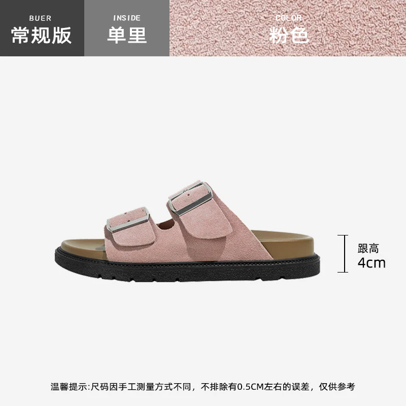 DEANWANGKT  Genuine Leather Version!  New Slippers Women's Summer Outdoor All-Matching Flat Boken Women's Shoes Casual Beach Women's Shoes - Deanwangkt