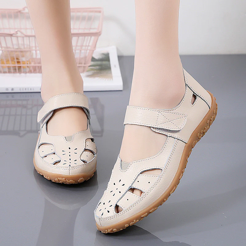 DEANWANGKT  Cross-Border plus Size Loafers Spring/Summer New Women's Sandals Hollowed Women's Shoes Hole Shoes Mom Shoes Women's Shoes - Deanwangkt