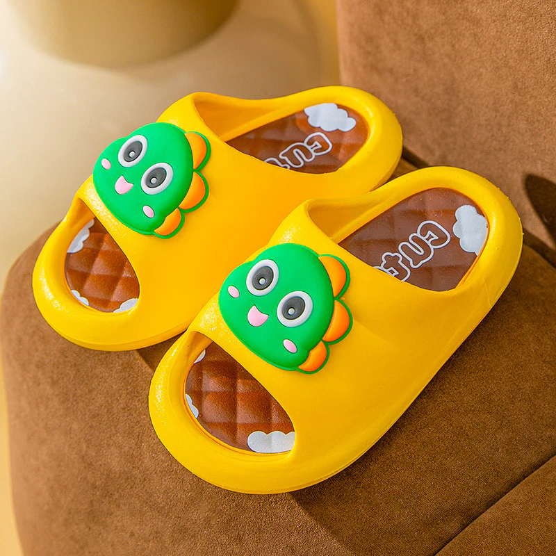 DEANWANGKT Children's Summer Slippers Boys and Girls Cute Waterproof New Indoor Shoes Warm Non-Slip Home Small Medium Children's Slippers - Deanwangkt
