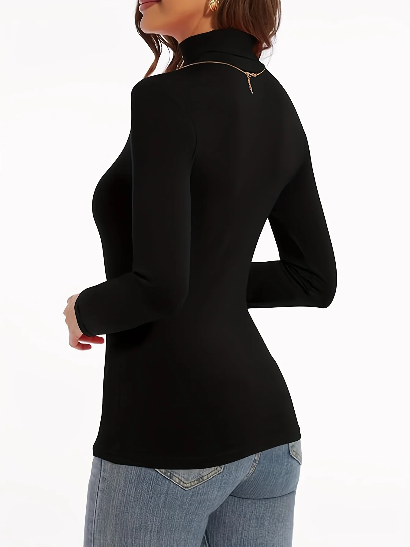 Thermal Long Sleeve High Neck Top - Women's Slim Fit Thermal Underwear for Fall & Winter - Plush Lined, Soft, Breathable, and Warm - Deanwangkt