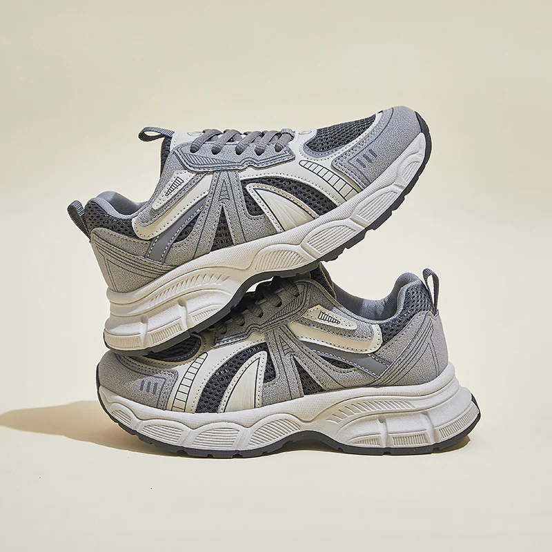 2025 ins Korean version of the new dad shoes girl  spring student sports running casual thick sole height increase street shot F2418 - Deanwangkt