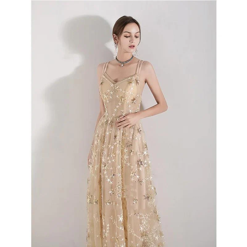 2025 Popular trade  dress  new suspender sleeveless star party beach catwalk host dress - Deanwangkt