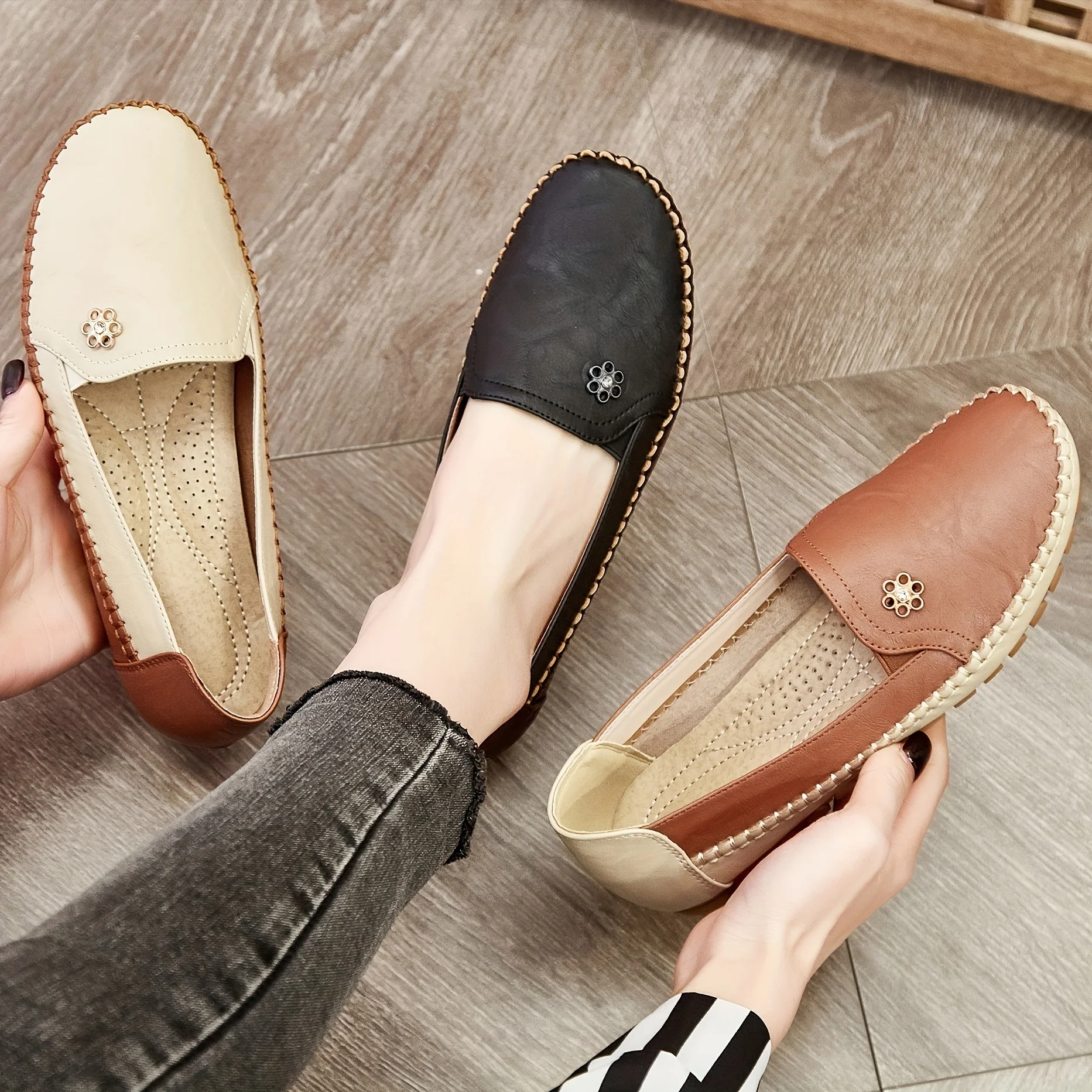 Chic Womens Loafers - Effortless Slip-on Design, Breathable Lightweight Comfort, Ideal for Daily Wear - Deanwangkt