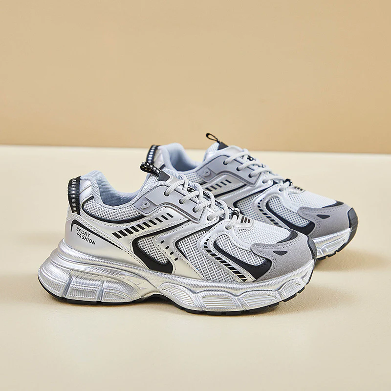 2025 ins Korean version of the new dad shoes girl  spring student running exercise heightening casual mesh breathable LD008 - Deanwangkt