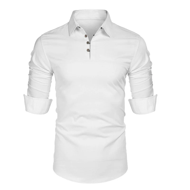DEANWANGKT 2025 popular  men's cotton and linen shirts long-sleeved men's long-sleeved shirts men's autumn and winter - Deanwangkt