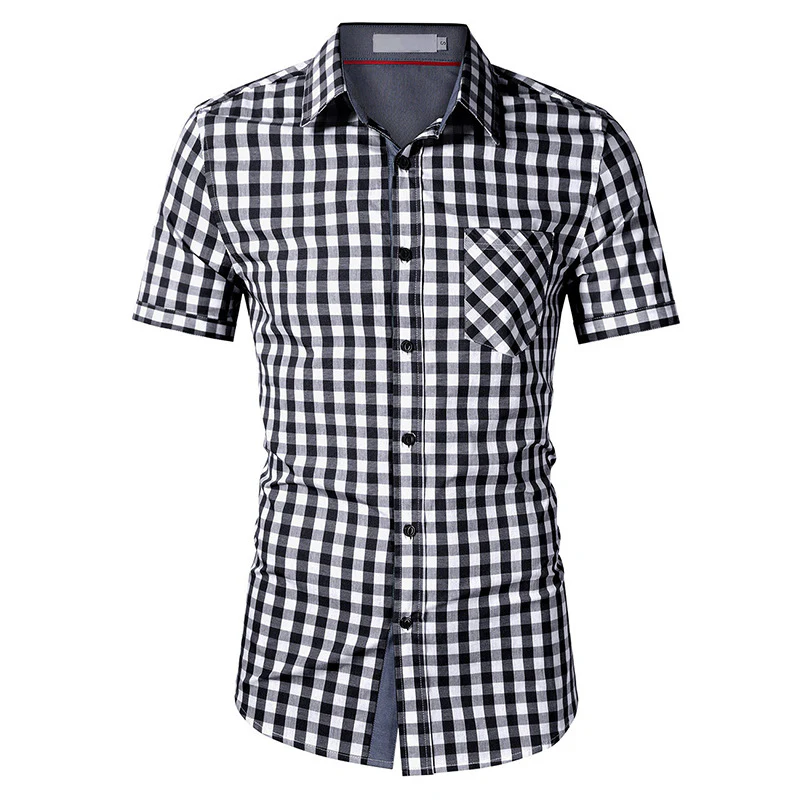 DEANWANGKT 2025 Men's Short Sleeve Shirt Men's Plaid Shirt  Men's Shirt  Popular Men's Shirt Customization - Deanwangkt