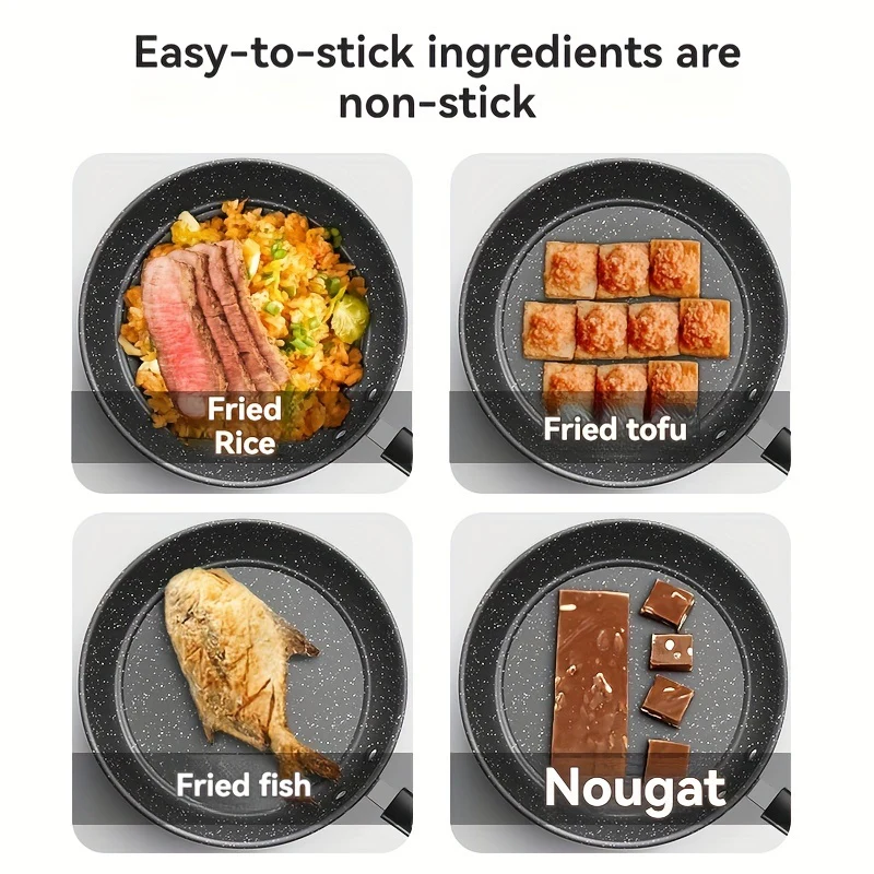 1pc 24cm Non-Stick Multi-Purpose Fry Pan - Durable, Easy-Clean Surface - Compatible with Induction & Gas Stoves, Perfect for Eggs, Steaks & More - Deanwangkt