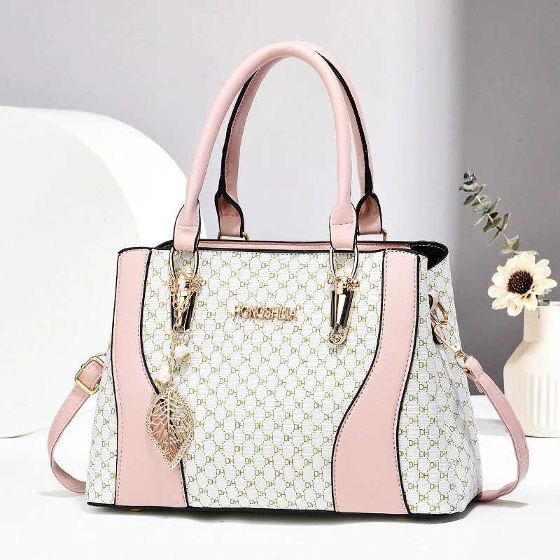 Women's bag  new fashion versatile trend contrasting colors retro temperament large capacity shoulder messenger bag tote bag - Deanwangkt