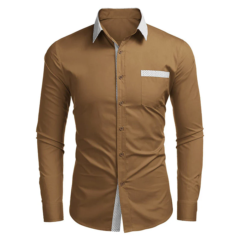 DEANWANGKT 2025 Hot Trade Men's Shirt Long Sleeve  Autumn and Winter  Men's Shirt  Men's Shirt New - Deanwangkt