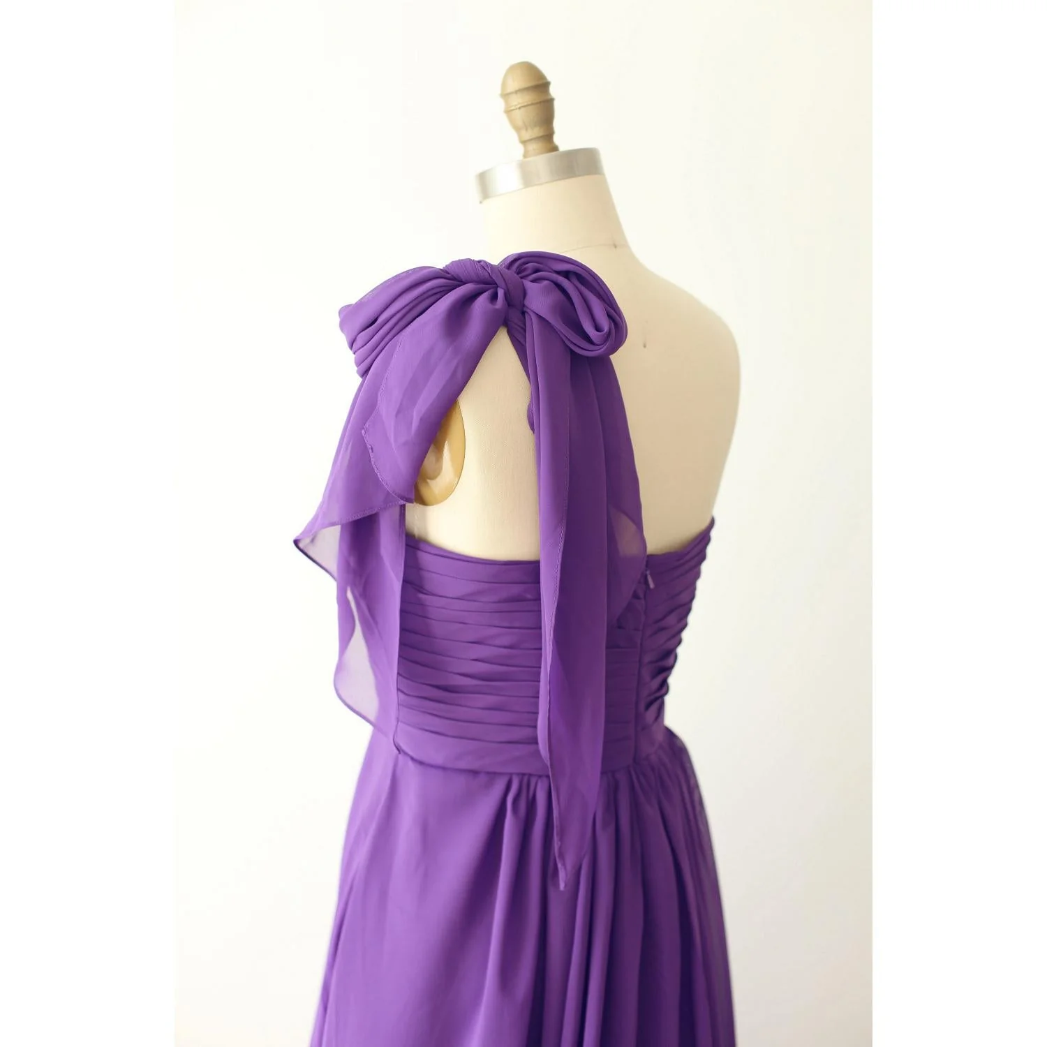 Solvbao Simple Purple Chiffon Sweetheart Floor Length Bridesmaid Dress, Simple Bridesmaid Dress - Deanwangkt