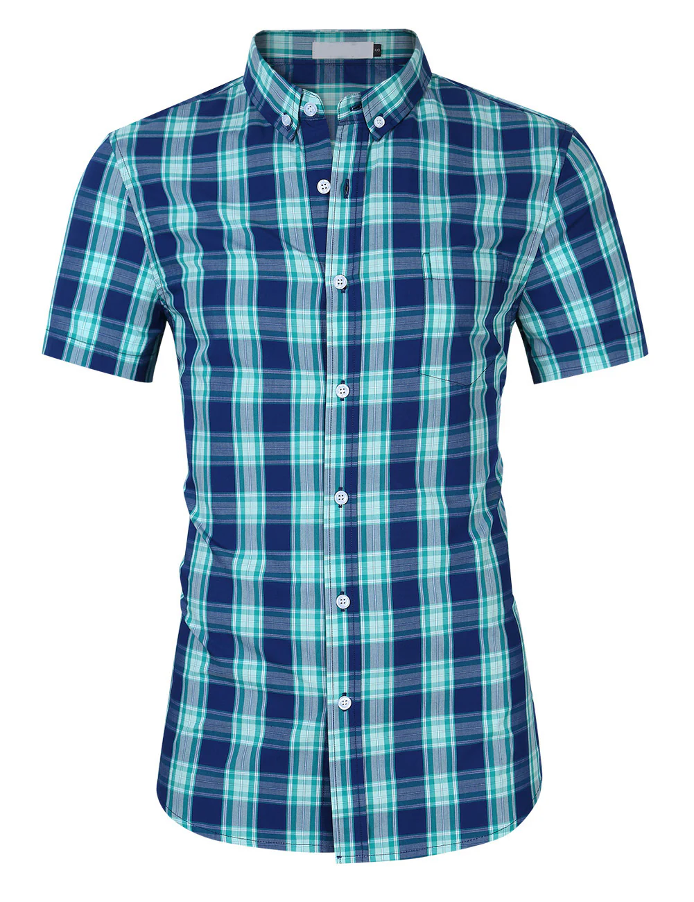 DEANWANGKT 2025 Cross-border exclusive supply for  new short-sleeved men's clothing plaid lapel large-size men's shirts  popular shirts - Deanwangkt