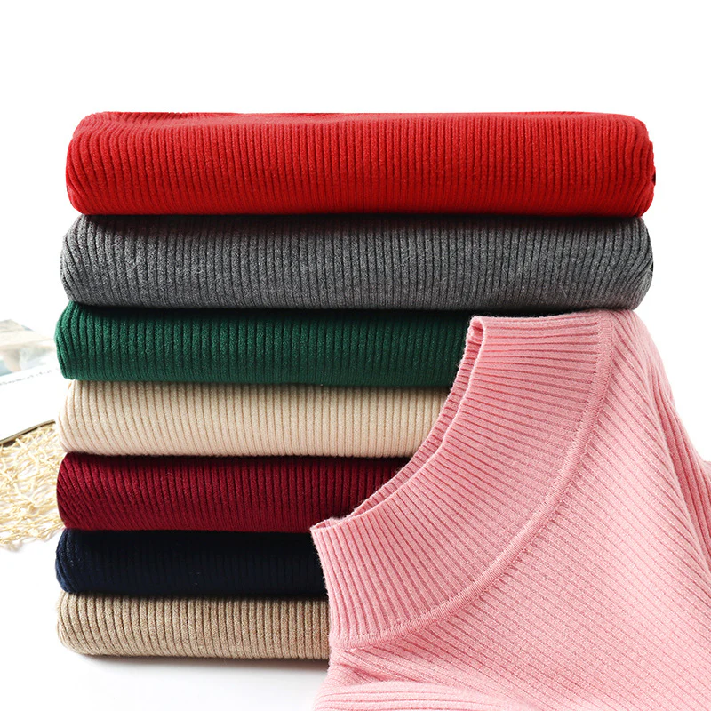 DEANWANGKT Semi-turtleneck sweater women's 2018 autumn and winter new sweater women's pullover slim-fitting knitted bottoming shirt comfortable long sleeves - Deanwangkt