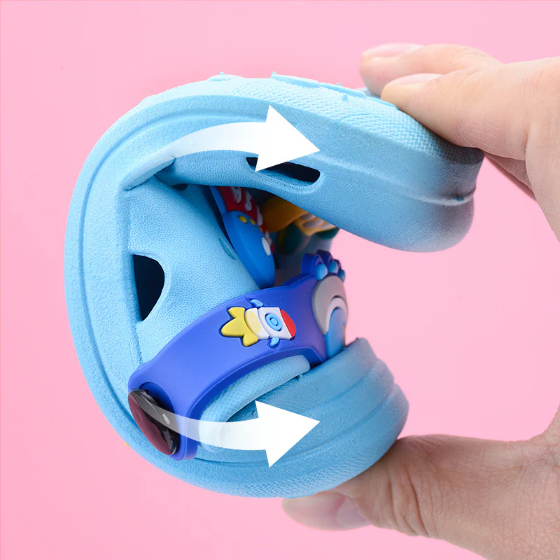 DEANWANGKT New Astronaut Children's Hole Shoes Summer Boys and Girls Baby Closed Toe Eva Sandals Two-Way Children's Sandals - Deanwangkt