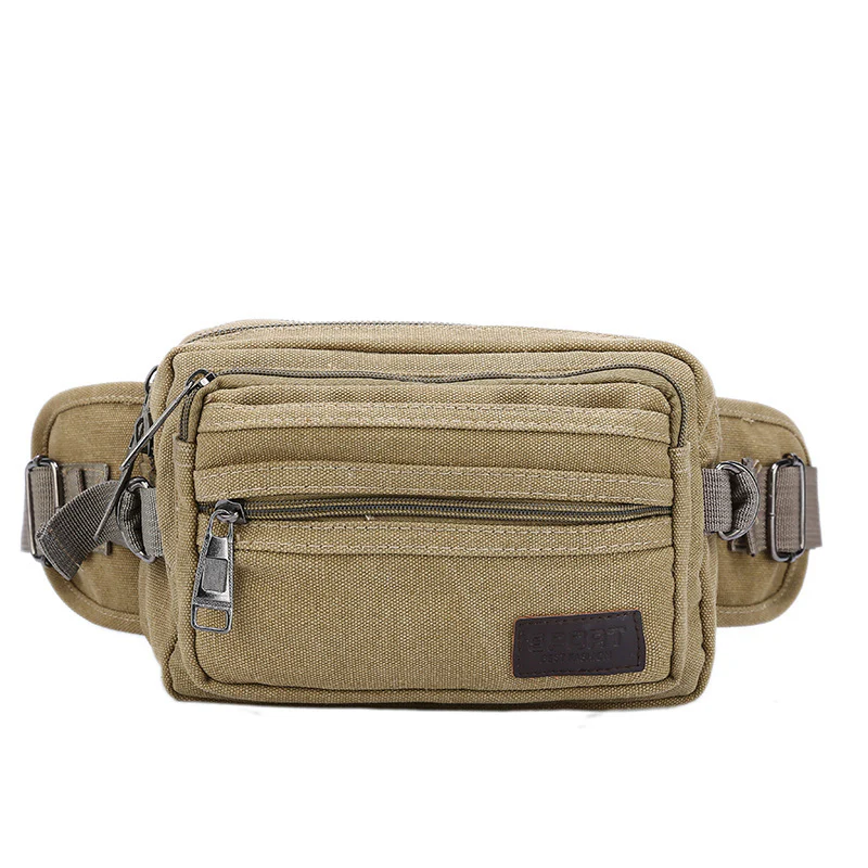deanwangkt Outdoor Sports Waist Bag Men's Canvas Waist Bag Cycling Sports Belt Bag Cell Phone Case Men's Crossbody Bag Wholesale Delivery - Deanwangkt