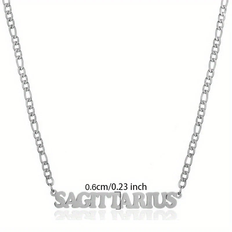 1pc Exquisite Stainless Steel Twelve Letter Pendant Necklace - Durable, Hypoallergenic, and Fashionable Jewelry Gift for Birthday and Special Occasions - Deanwangkt