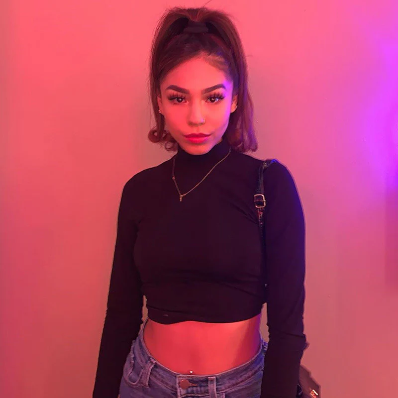 DEANWANGKT  Cross-Border Ins Autumn and Winter New round Neck Long Sleeve Sexy Backless Lace up Slim T-shirt Female One Piece Dropshipping - Deanwangkt