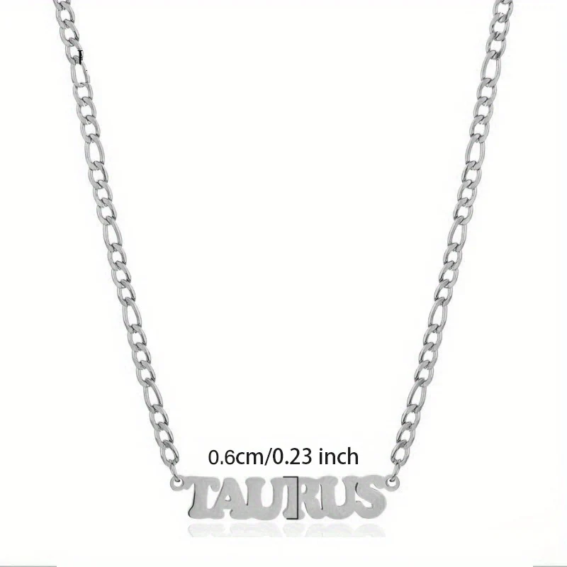 1pc Exquisite Stainless Steel Twelve Letter Pendant Necklace - Durable, Hypoallergenic, and Fashionable Jewelry Gift for Birthday and Special Occasions - Deanwangkt