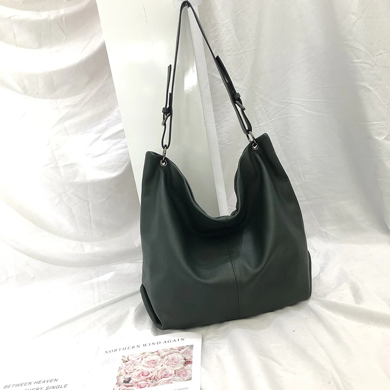 women's bags   new leather shoulder bags, the first layer of cowhide natural drop large-capacity messenger bags 5587 - Deanwangkt