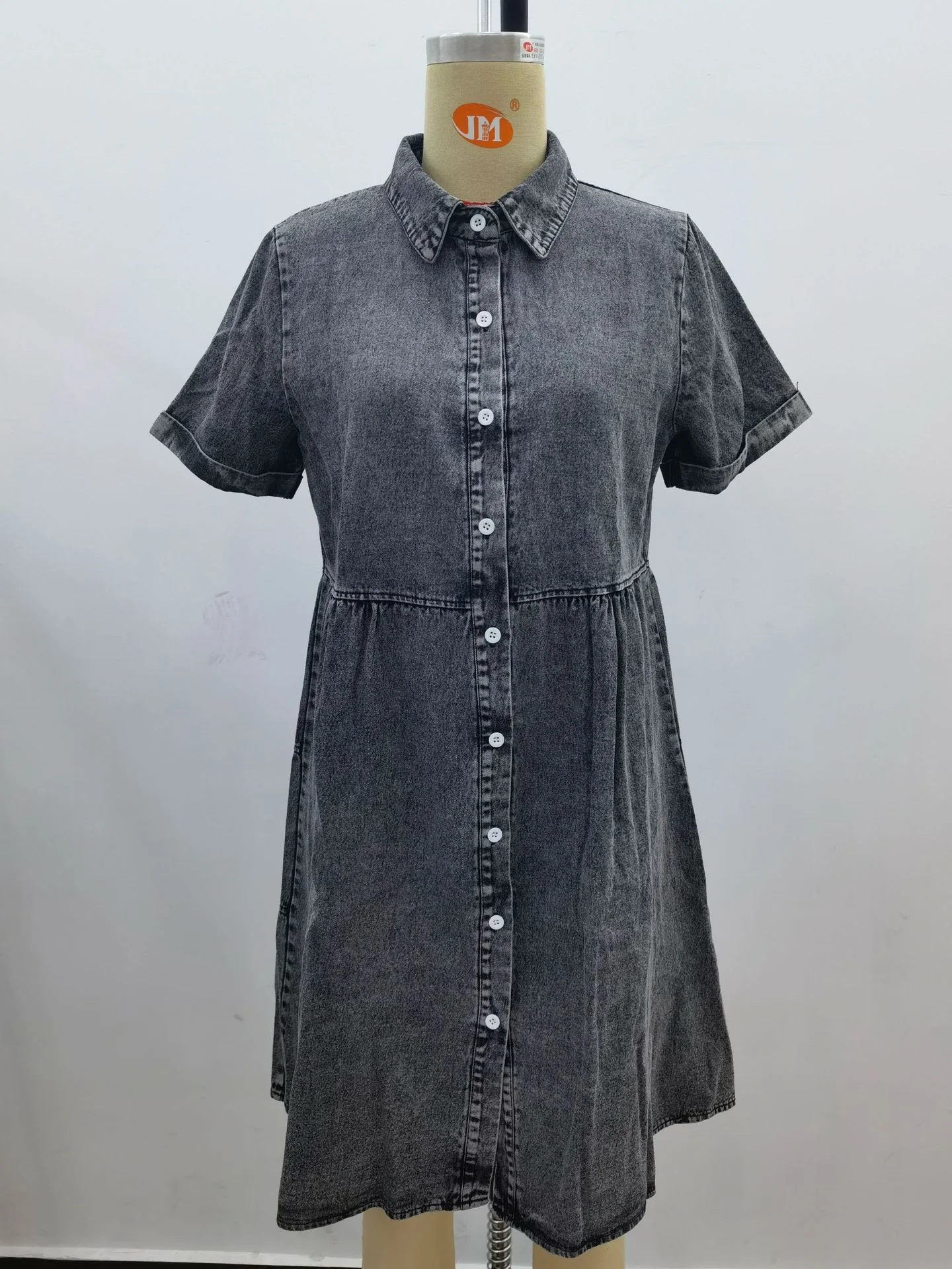 DEANWAQNGKT  2022  EBay  European and American Foreign Trade Summer New Product Women's Clothes Denim Short Sleeve Dress Midi Dress - Deanwangkt