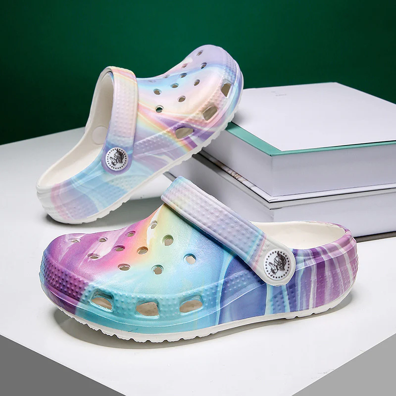 DEANWANGKT Summer New Children Shell Hole Shoes Printed Outdoor Beach Shoes Fashion Children's Sandals - Deanwangkt