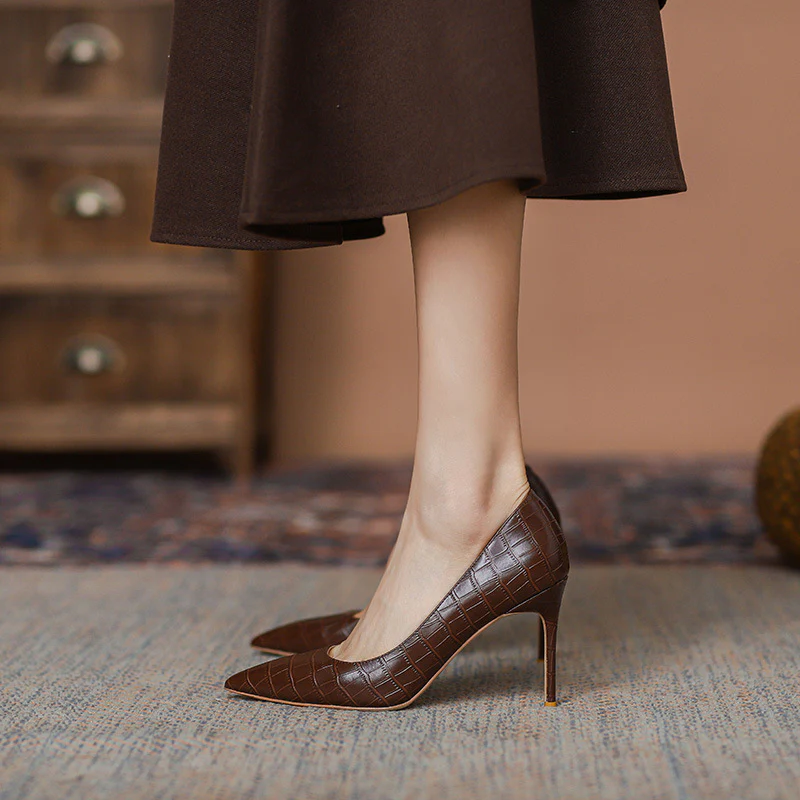 DEANWANGK  Spring New Comfort Sexy High Heels Stiletto Pointed Toe Temperamental Minority Design Work Versatile Pumps Women - Deanwangkt