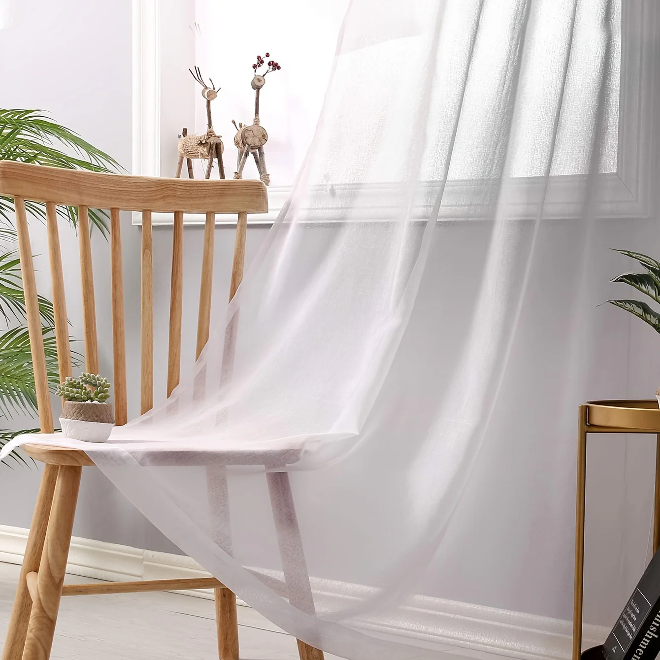 1 Panel Gradient Color Window Sheer Curtain Suitable For Living Room, Bedroom, Kitchen, Bathroom, Home Decor, Room Decor - Deanwangkt