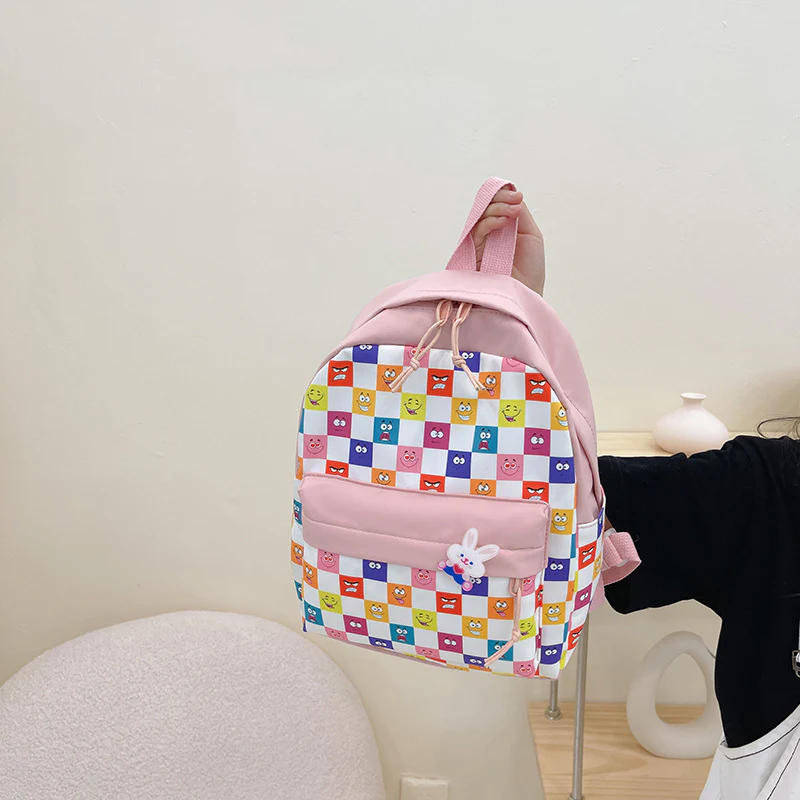 deanwangkt  New Korean Style Boys and Girls Kindergarten Backpack Personality Ins Fashion Hit Checked Backpack Advanced, Intermediate and Elementary Classes Backpack - Deanwangkt