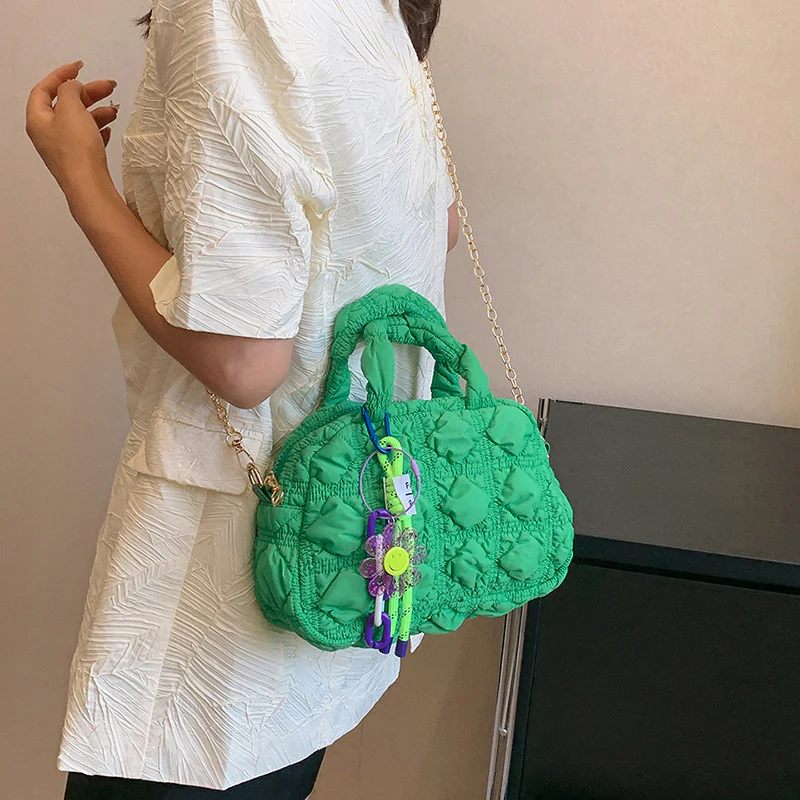 DEANWANGKT 2025 Korean fashion Internet celebrity bubble bag  new personalized embroidery messenger bag diamond girl shoulder bag - Deanwangkt